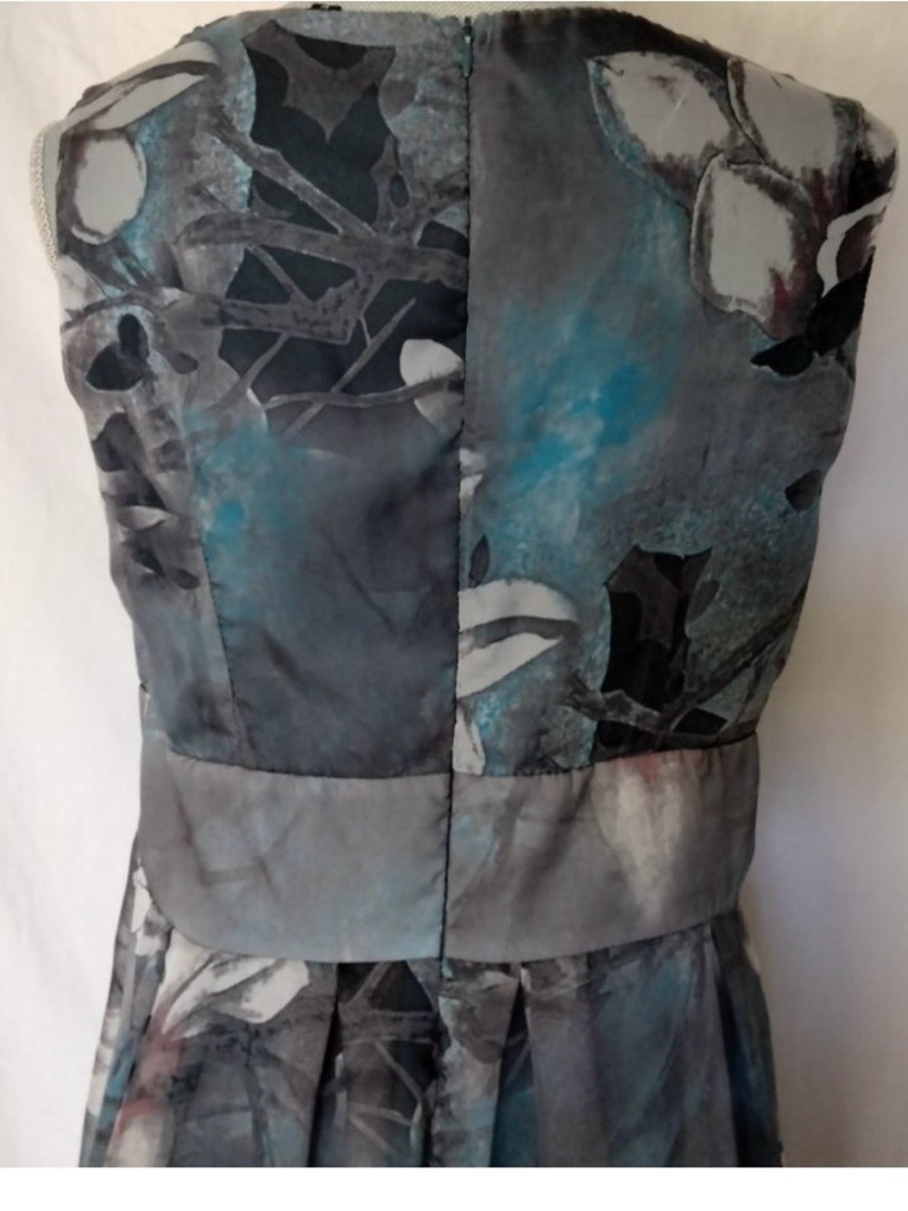 Joy EnvyLand Blue Floral V-Neck Chiffon Maxi Dress Blue/Teal - Picture 3 of 5